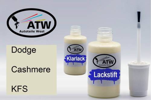 Dodge, Cashmere, KFS: 20ml Lackstift + 20ml Klarlack - Set, von ATW Autoteile West.