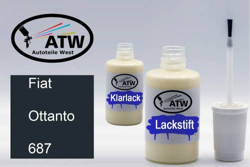 Fiat, Ottanto, 687: 20ml Lackstift + 20ml Klarlack - Set, von ATW Autoteile West.