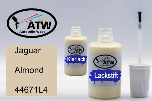 Jaguar, Almond, 44671L4: 20ml Lackstift + 20ml Klarlack - Set, von ATW Autoteile West.