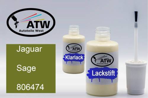 Jaguar, Sage, 806474: 20ml Lackstift + 20ml Klarlack - Set, von ATW Autoteile West.