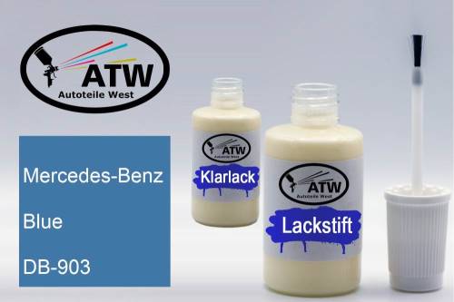 Mercedes-Benz, Blue, DB-903: 20ml Lackstift + 20ml Klarlack - Set, von ATW Autoteile West.