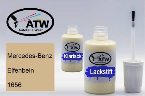 Mercedes-Benz, Elfenbein, 1656: 20ml Lackstift + 20ml Klarlack - Set, von ATW Autoteile West.