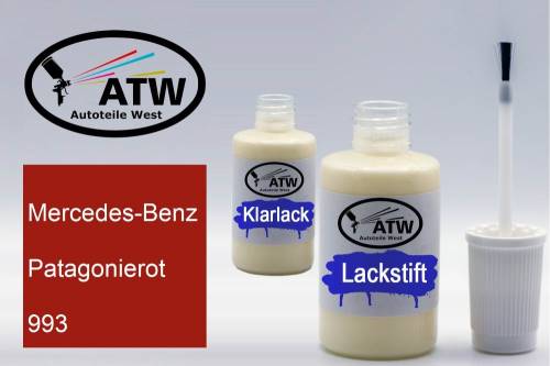 Mercedes-Benz, Patagonierot, 993: 20ml Lackstift + 20ml Klarlack - Set, von ATW Autoteile West.