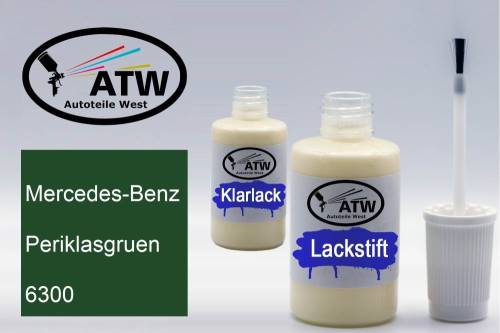 Mercedes-Benz, Periklasgruen, 6300: 20ml Lackstift + 20ml Klarlack - Set, von ATW Autoteile West.