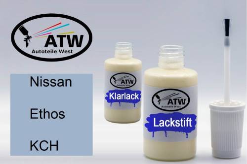 Nissan, Ethos, KCH: 20ml Lackstift + 20ml Klarlack - Set, von ATW Autoteile West.