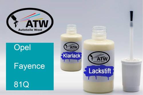 Opel, Fayence, 81Q: 20ml Lackstift + 20ml Klarlack - Set, von ATW Autoteile West.