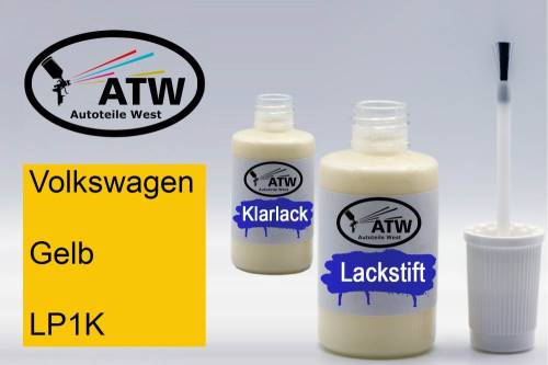 Volkswagen, Gelb, LP1K: 20ml Lackstift + 20ml Klarlack - Set, von ATW Autoteile West.