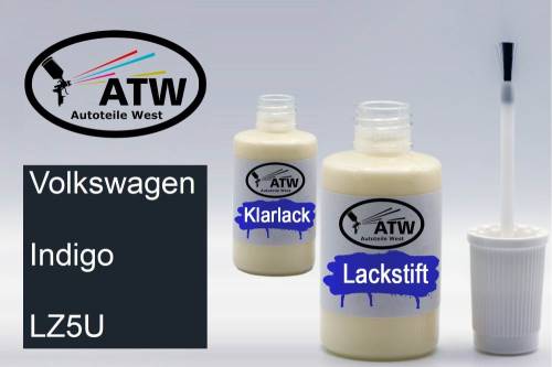 Volkswagen, Indigo, LZ5U: 20ml Lackstift + 20ml Klarlack - Set, von ATW Autoteile West.