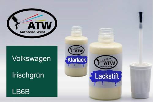 Volkswagen, Irischgrün, LB6B: 20ml Lackstift + 20ml Klarlack - Set, von ATW Autoteile West.