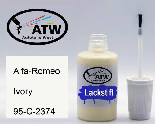 Alfa-Romeo, Ivory, 95-C-2374: 20ml Lackstift, von ATW Autoteile West.