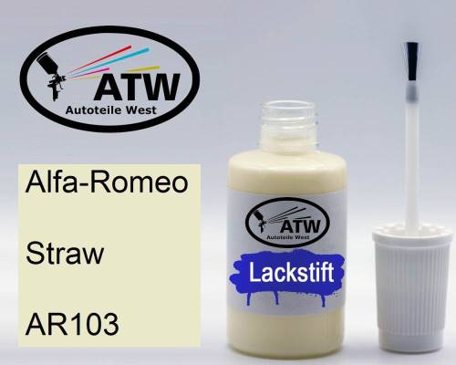 Alfa-Romeo, Straw, AR103: 20ml Lackstift, von ATW Autoteile West.