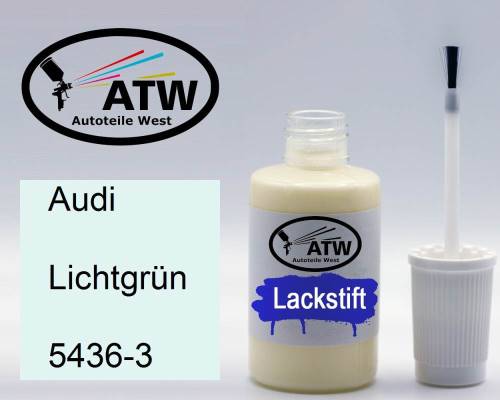 Audi, Lichtgrün, 5436-3: 20ml Lackstift, von ATW Autoteile West.