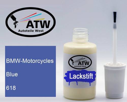 BMW-Motorcycles, Blue, 618: 20ml Lackstift, von ATW Autoteile West.