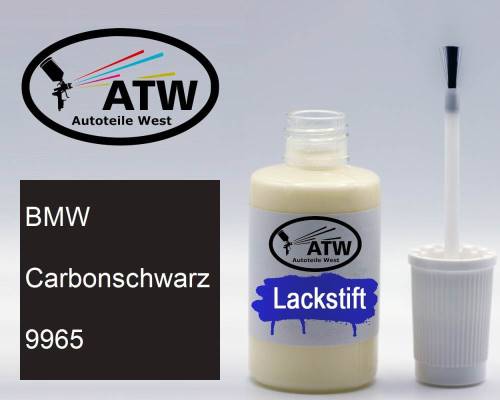 BMW, Carbonschwarz, 9965: 20ml Lackstift, von ATW Autoteile West.