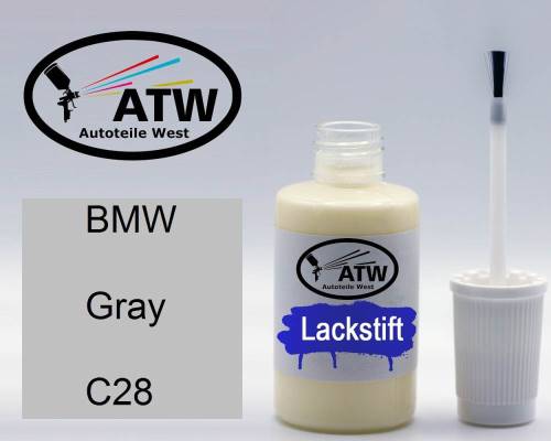 BMW, Gray, C28: 20ml Lackstift, von ATW Autoteile West.