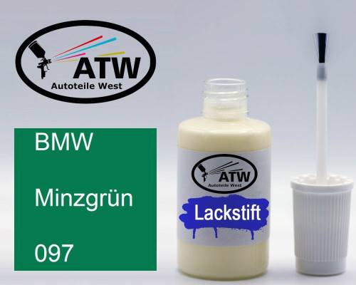 BMW, Minzgrün, 097: 20ml Lackstift, von ATW Autoteile West.