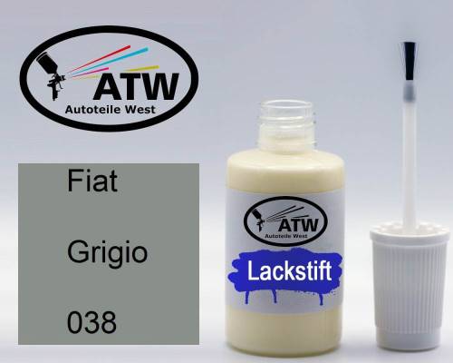 Fiat, Grigio, 038: 20ml Lackstift, von ATW Autoteile West.