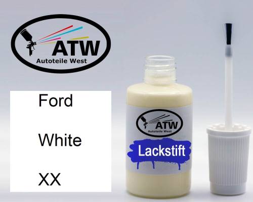 Ford, White, XX: 20ml Lackstift, von ATW Autoteile West.
