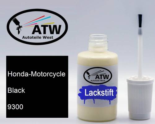 Honda-Motorcycle, Black, 9300: 20ml Lackstift, von ATW Autoteile West.