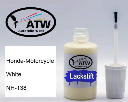 Honda-Motorcycle, White, NH-138: 20ml Lackstift, von ATW Autoteile West.