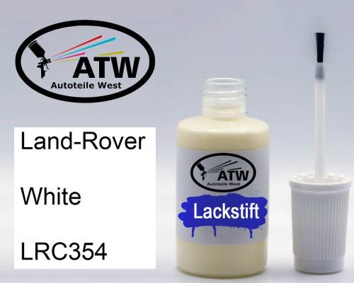 Land-Rover, White, LRC354: 20ml Lackstift, von ATW Autoteile West.