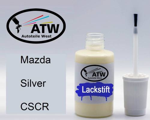 Mazda, Silver, CSCR: 20ml Lackstift, von ATW Autoteile West.