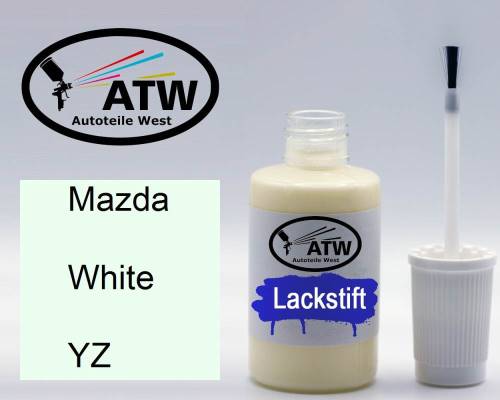 Mazda, White, YZ: 20ml Lackstift, von ATW Autoteile West.