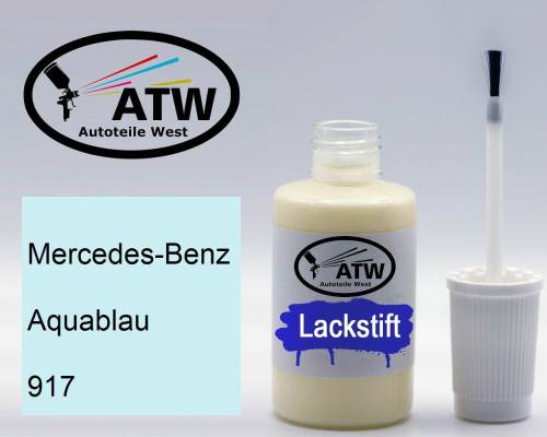 Mercedes-Benz, Aquablau, 917: 20ml Lackstift, von ATW Autoteile West.