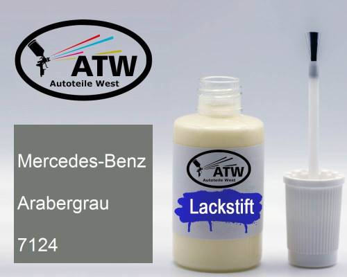 Mercedes-Benz, Arabergrau, 7124: 20ml Lackstift, von ATW Autoteile West.