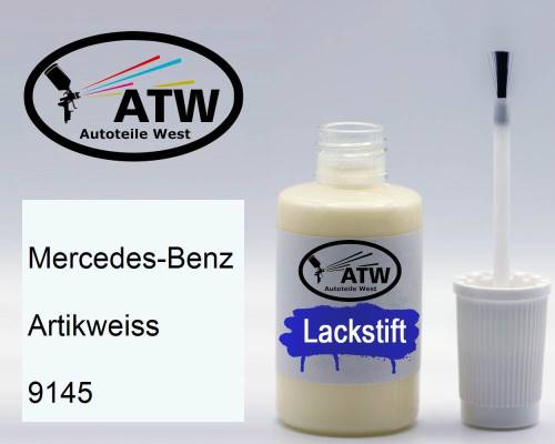 Mercedes-Benz, Artikweiss, 9145: 20ml Lackstift, von ATW Autoteile West.