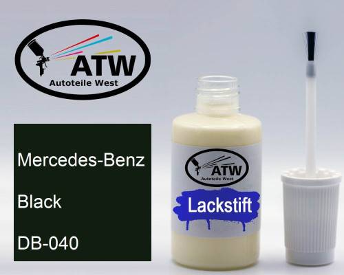 Mercedes-Benz, Black, DB-040: 20ml Lackstift, von ATW Autoteile West.