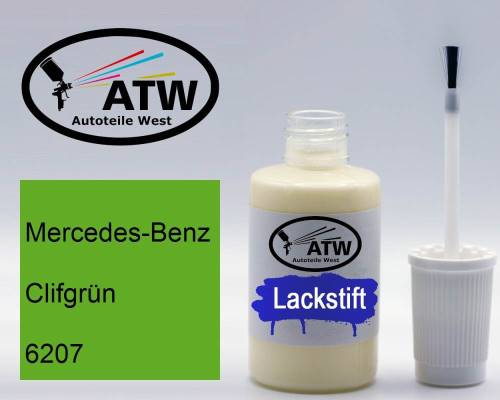 Mercedes-Benz, Clifgrün, 6207: 20ml Lackstift, von ATW Autoteile West.