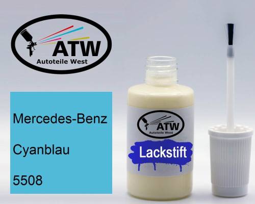 Mercedes-Benz, Cyanblau, 5508: 20ml Lackstift, von ATW Autoteile West.