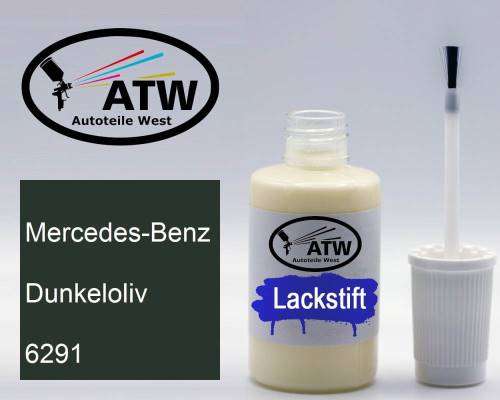 Mercedes-Benz, Dunkeloliv, 6291: 20ml Lackstift, von ATW Autoteile West.