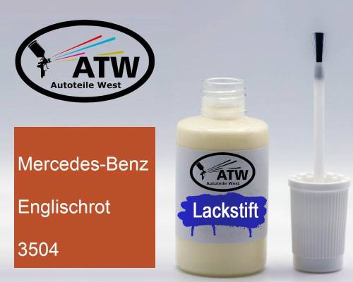 Mercedes-Benz, Englischrot, 3504: 20ml Lackstift, von ATW Autoteile West.