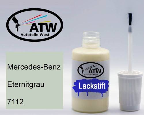 Mercedes-Benz, Eternitgrau, 7112: 20ml Lackstift, von ATW Autoteile West.