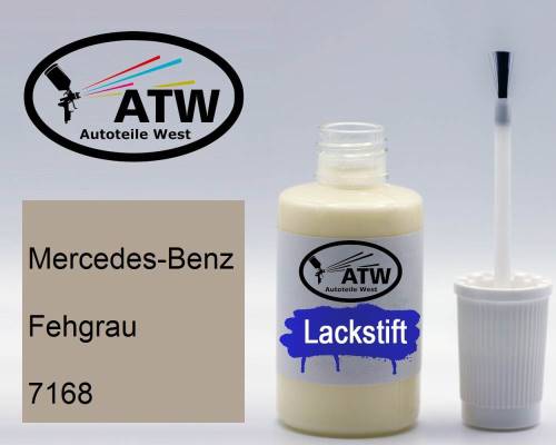 Mercedes-Benz, Fehgrau, 7168: 20ml Lackstift, von ATW Autoteile West.