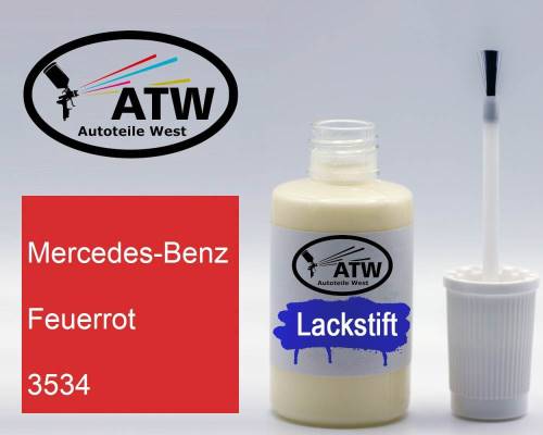 Mercedes-Benz, Feuerrot, 3534: 20ml Lackstift, von ATW Autoteile West.