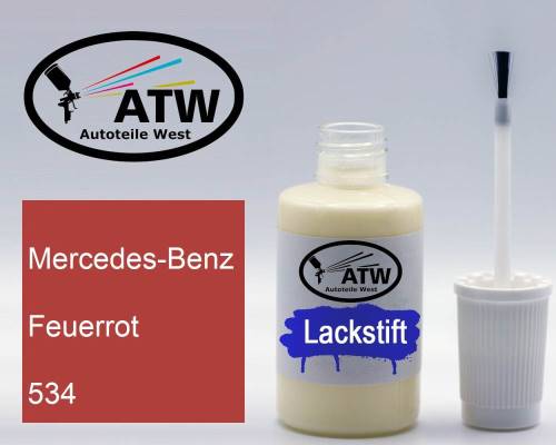 Mercedes-Benz, Feuerrot, 534: 20ml Lackstift, von ATW Autoteile West.