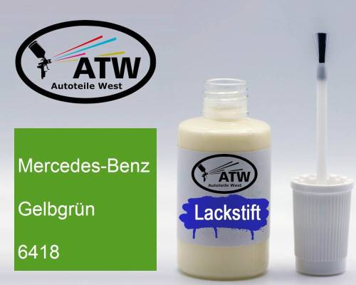 Mercedes-Benz, Gelbgrün, 6418: 20ml Lackstift, von ATW Autoteile West.