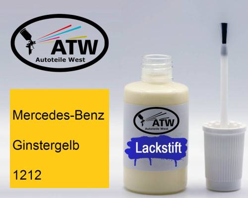 Mercedes-Benz, Ginstergelb, 1212: 20ml Lackstift, von ATW Autoteile West.