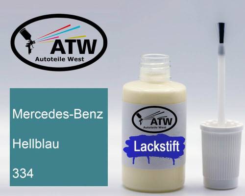 Mercedes-Benz, Hellblau, 334: 20ml Lackstift, von ATW Autoteile West.