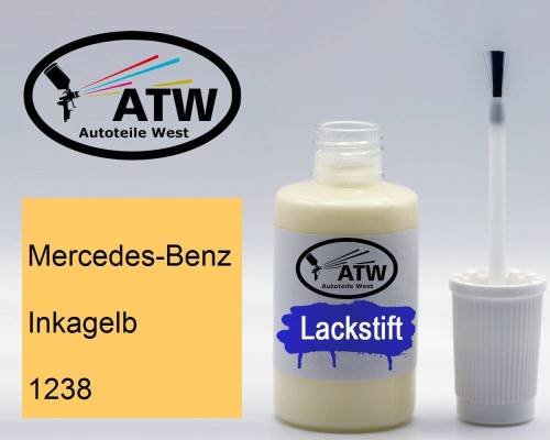 Mercedes-Benz, Inkagelb, 1238: 20ml Lackstift, von ATW Autoteile West.