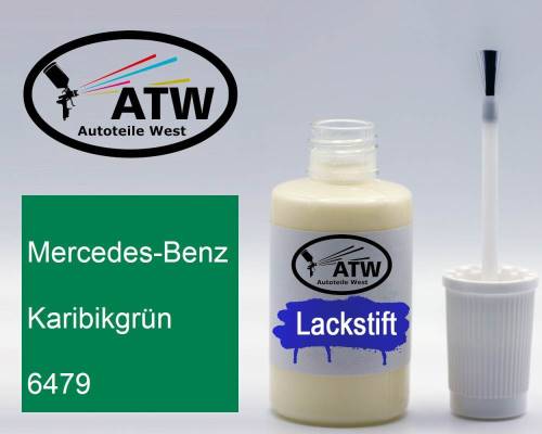 Mercedes-Benz, Karibikgrün, 6479: 20ml Lackstift, von ATW Autoteile West.