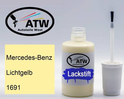 Mercedes-Benz, Lichtgelb, 1691: 20ml Lackstift, von ATW Autoteile West.