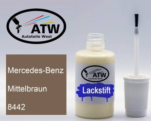 Mercedes-Benz, Mittelbraun, 8442: 20ml Lackstift, von ATW Autoteile West.