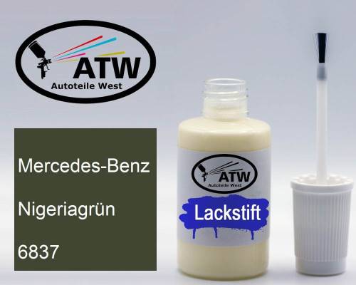 Mercedes-Benz, Nigeriagrün, 6837: 20ml Lackstift, von ATW Autoteile West.