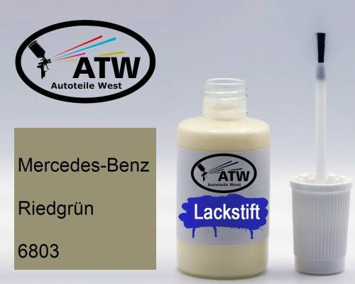 Mercedes-Benz, Riedgrün, 6803: 20ml Lackstift, von ATW Autoteile West.