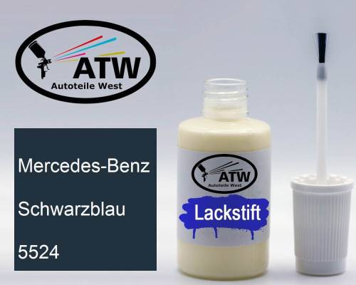 Mercedes-Benz, Schwarzblau, 5524: 20ml Lackstift, von ATW Autoteile West.