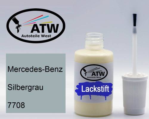 Mercedes-Benz, Silbergrau, 7708: 20ml Lackstift, von ATW Autoteile West.